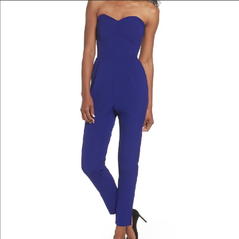 Royal Blue Adelyn Rae Strapless Jumpsuit